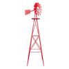 8FT Weather-Resistant Red Garden Windmill