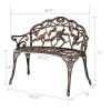 38.5" Cast Aluminum Outdoor Rose Garden Bench Chair