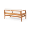 Aston 4-Seat Mid-Century Modern Acacia Outdoor Chat Set – Teak Finish with Cream Cushions