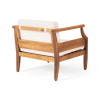 Aston 4-Seat Mid-Century Modern Acacia Outdoor Chat Set – Teak Finish with Cream Cushions