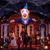 3.3 FT Halloween Inflatable Clown Broke Out from Window Outdoor Decorations, Scary Blow up Decor with Built-in LED Lights for Holiday Party