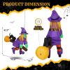 3.9 FT Halloween Inflatable Witch Riding Broom Broke Out from Window Outdoor Decorations, Scary Blow up Decor