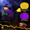 3.9 FT Halloween Inflatable Witch Riding Broom Broke Out from Window Outdoor Decorations, Scary Blow up Decor