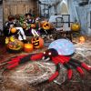 11.8 FT Halloween Inflatables Crawling Spider Outdoor Decorations with Rotating LED Lights, Scary Halloween Giant Blow up Decorations