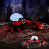 11.8 FT Halloween Inflatables Crawling Spider Outdoor Decorations with Rotating LED Lights, Scary Halloween Giant Blow up Decorations