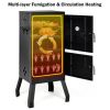 Vertical 2-Tier Charcoal BBQ Smoker Grill with Temperature Gauge