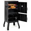 Vertical 2-Tier Charcoal BBQ Smoker Grill with Temperature Gauge