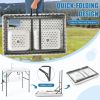 2-in-1 Folding Fish Cleaning Table with Double Sink