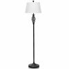 2 Table Lamps & 1 Floor Lamp Set with Fabric Shades