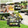 3-Tier Foldable Outdoor Cart with Wheels and Phone Holder