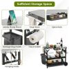 3-Tier Foldable Outdoor Cart with Wheels and Phone Holder