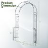7.9 ft Metal Garden Arch with Side Trellis for Climbing Plants