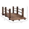Fir Wood Garden Bridge – Arc Walkway with Side Railings, 60" x 26.5" x 19"