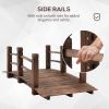 Fir Wood Garden Bridge – Arc Walkway with Side Railings, 60" x 26.5" x 19"