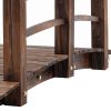 Fir Wood Garden Bridge – Arc Walkway with Side Railings, 60" x 26.5" x 19"