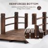 Fir Wood Garden Bridge – Arc Walkway with Side Railings, 60" x 26.5" x 19"