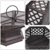 22" Hexagonal Iron Fire Pit Brazier for Backyard & Poolside