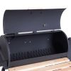 Outsunny 48" Portable Charcoal BBQ Grill & Offset Smoker with Wheels