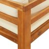 Sun Lounger with 1 Armrest – Cream White Solid Acacia Wood