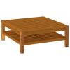 2-Piece Patio Sofa Set with Dark Gray Cushions – Solid Acacia Wood