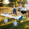 5 Ft Folding Ice Cooler Table with Double Sinks for Parties, Camping & Events