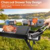 Folding Charcoal BBQ Grill Stainless Steel Grill with Shelf