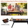 Folding Charcoal BBQ Grill Stainless Steel Grill with Shelf