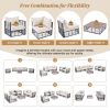 TOPMAX 7-Piece Modern Minimalist Outdoor Patio Sectional Sofa Set – Metal Frame with Rattan Weave & Cushions
