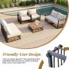 TOPMAX 7-Piece Modern Minimalist Outdoor Patio Sectional Sofa Set – Metal Frame with Rattan Weave & Cushions