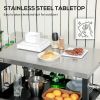 Outsunny Three-Shelf Outdoor Grill Cart with Stainless Steel Tabletop and Side Handle