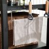 Outsunny Three-Shelf Outdoor Grill Cart with Stainless Steel Tabletop and Side Handle