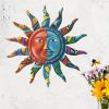 1pc, Creative Metal Sun Wall Decor, Metal Wall Art Decorative Pendant, Celebration Decor