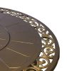AZ Patio Heaters Outdoor Round Aluminum Propane Fire Pit with Scroll Design
