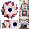Modern Independence Day Patriotic Wreath – Red, White & Blue Front Door Decor