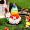 Garden Rainbow Gnome Resin Statue – Faceless Miniature Decor