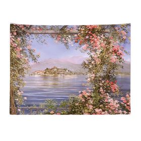 Mediterranean Rose Oil Painting Wall Tapestry – 29x39 Inch Bedroom Decor