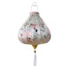 12-Inch Grey Butterfly Satin Cloth Hanging Lantern for Outdoor & Indoor Decor
