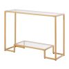 VEVOR 2-Tier Glass Console Table with Tempered Glass Top and Iron Frame