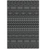 Reversible Outdoor Rug, Waterproof Plastic Straw with Carry Bag, 6' x 9', Black & Gray Geometric Wall