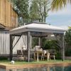 12x12 Pop Up Gazebo Sun Shade, Instant Folding Canopy with Mesh Sidewalls, Adjustable Height, Gray
