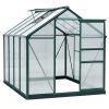 6' x 8' Walk-In Garden Greenhouse, Heavy-Duty Aluminum Frame with Polycarbonate Panels, Vent, Door & Rain Gutter