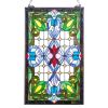 VEVOR Tiffany Style Stained Glass Window Panel 17 x 29 Inch with Hanging Chain