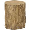 Tree Stump Stool Side Table with Round Wood Grain Top, Indoor & Outdoor Use, Natural Finish