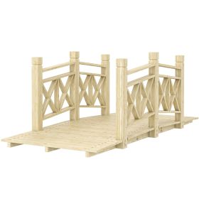 5' Wooden Garden Bridge Footbridge for Backyard Ponds & Streams