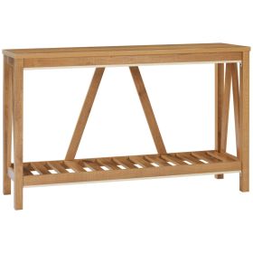 Farmhouse Console Table with Storage Shelf, Rustic Sofa Table for Living Room, Bedroom, Entryway
