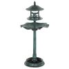 Bird Bath Bowl, 3-in-1 Pedestal Birdbath with Feeder & Planter, Green