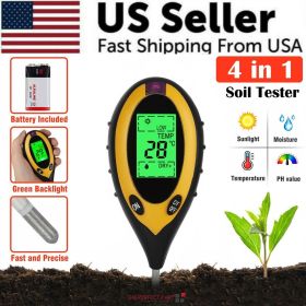 4-in-1 LCD Digital Soil Tester for PH, Moisture, Temperature & Sunlight