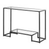 VEVOR 2-Tier Glass Console Table Modern Sofa Side Table with Iron Frame