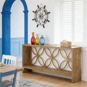 Farmhouse Console Table 70.9" Sofa Table with Storage Shelf