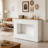 Modern Fluted Console Table, Wooden Sofa Table, Entryway & Foyer Table with Storage